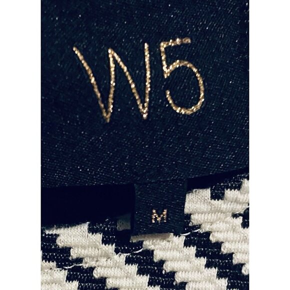 Anthropologie W5 Top Womens Medium Split Back Textured Print 3/4 Sleeve Gray - Picture 4 of 6